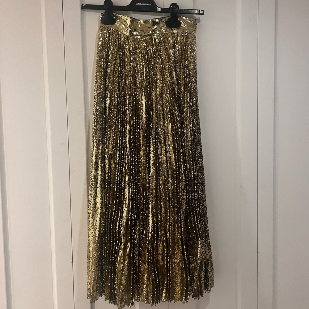 Dolce & Gabbana Gold Sequin Maxi Skirt - Picture 2 of 10